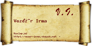 Vezér Irma névjegykártya