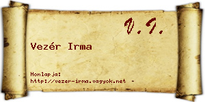 Vezér Irma névjegykártya